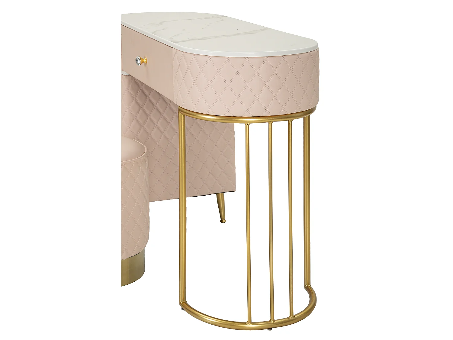 Toeletta in similpelle con Pouf cm 120x40x76