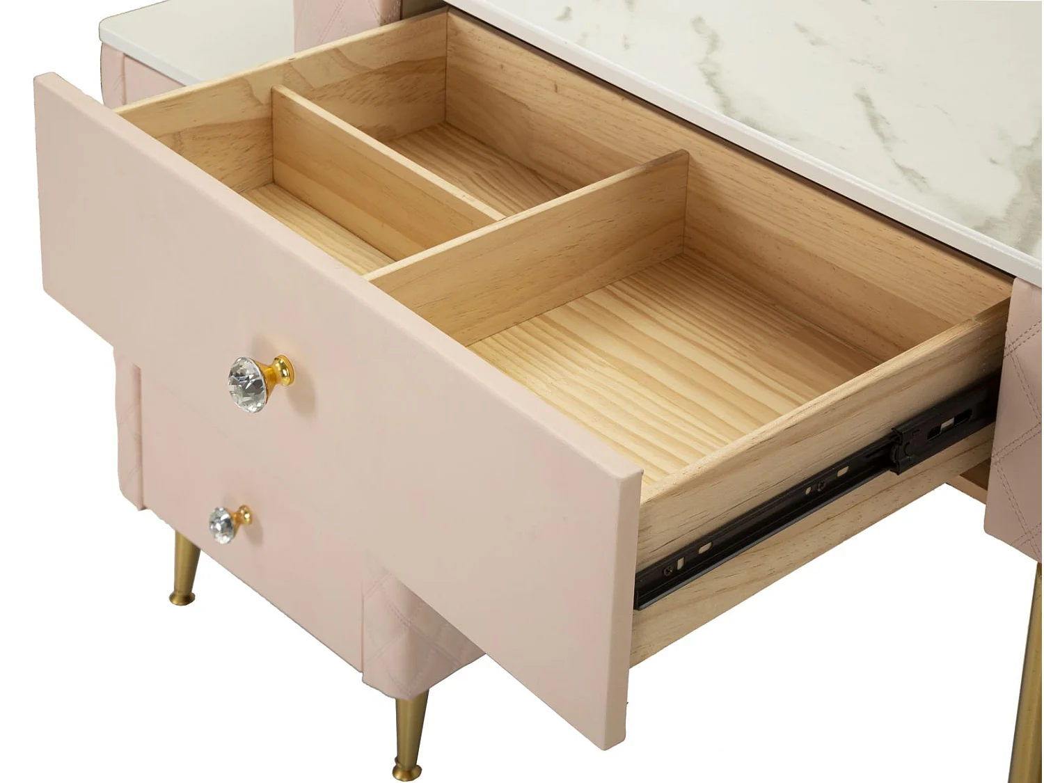 Toeletta in similpelle con Pouf cm 120x40x76