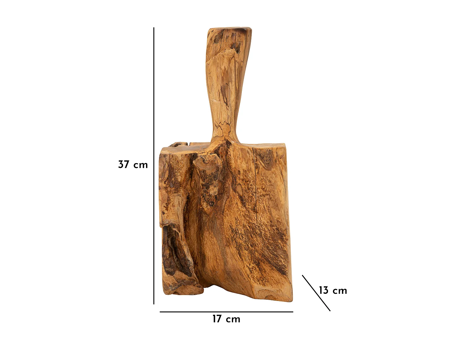 Fermaporte in legno marrone cm 17x13x37