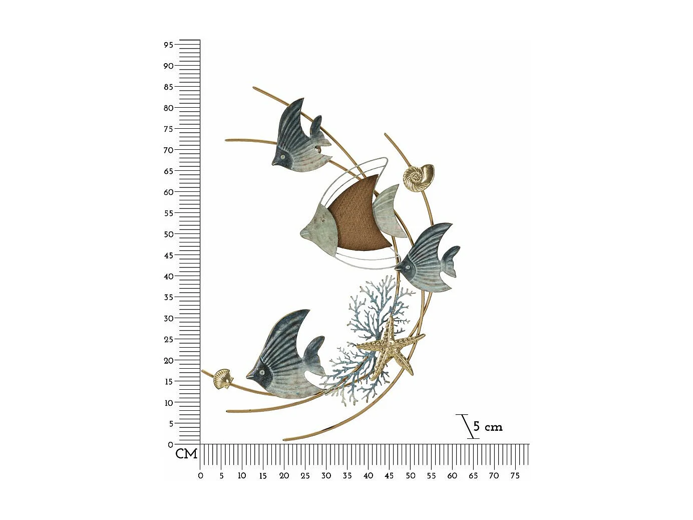 Décoration Murale en Métal "Dory" 86cm Multicolore