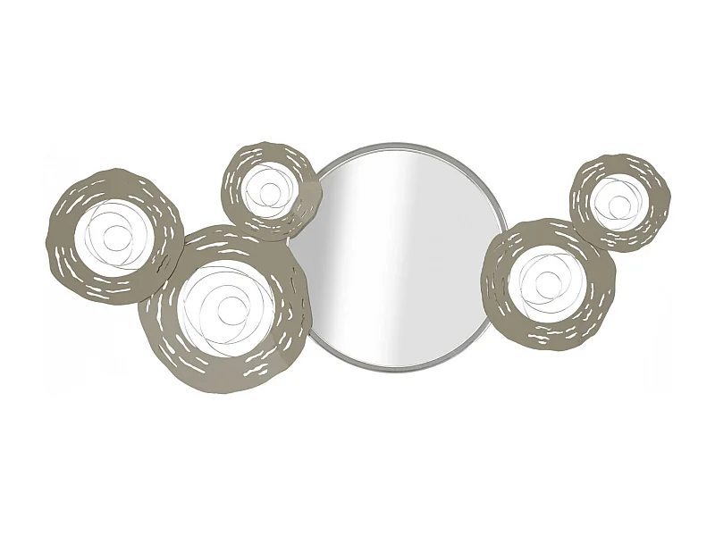 Pannello decorativo in metallo con specchio cm 106x3,8x48.