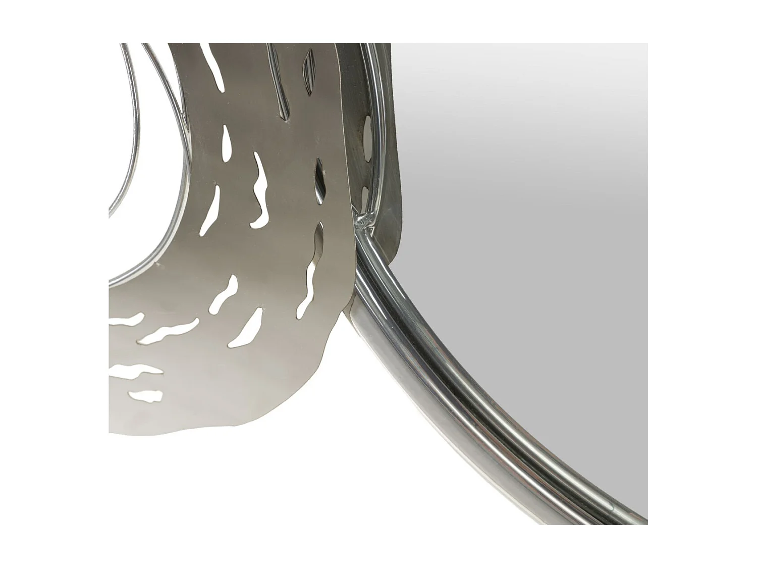 Décoration Murale Avec Miroir "Hop" 106cm Argent