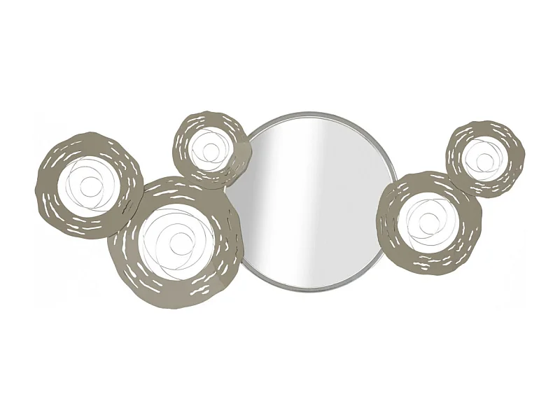 Décoration Murale Avec Miroir "Hop" 106cm Argent