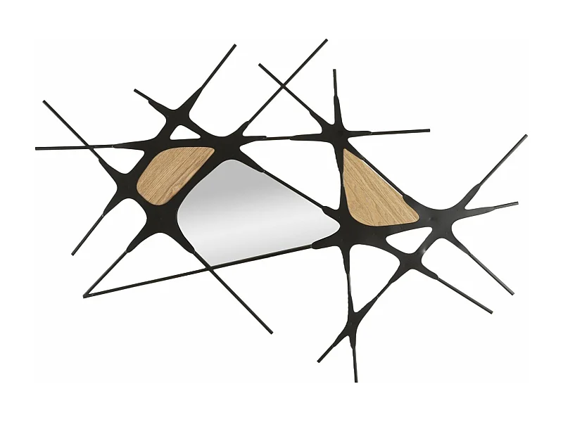 Pannello decorativo 3D da muro in metallo argentato cm 114x2x80.