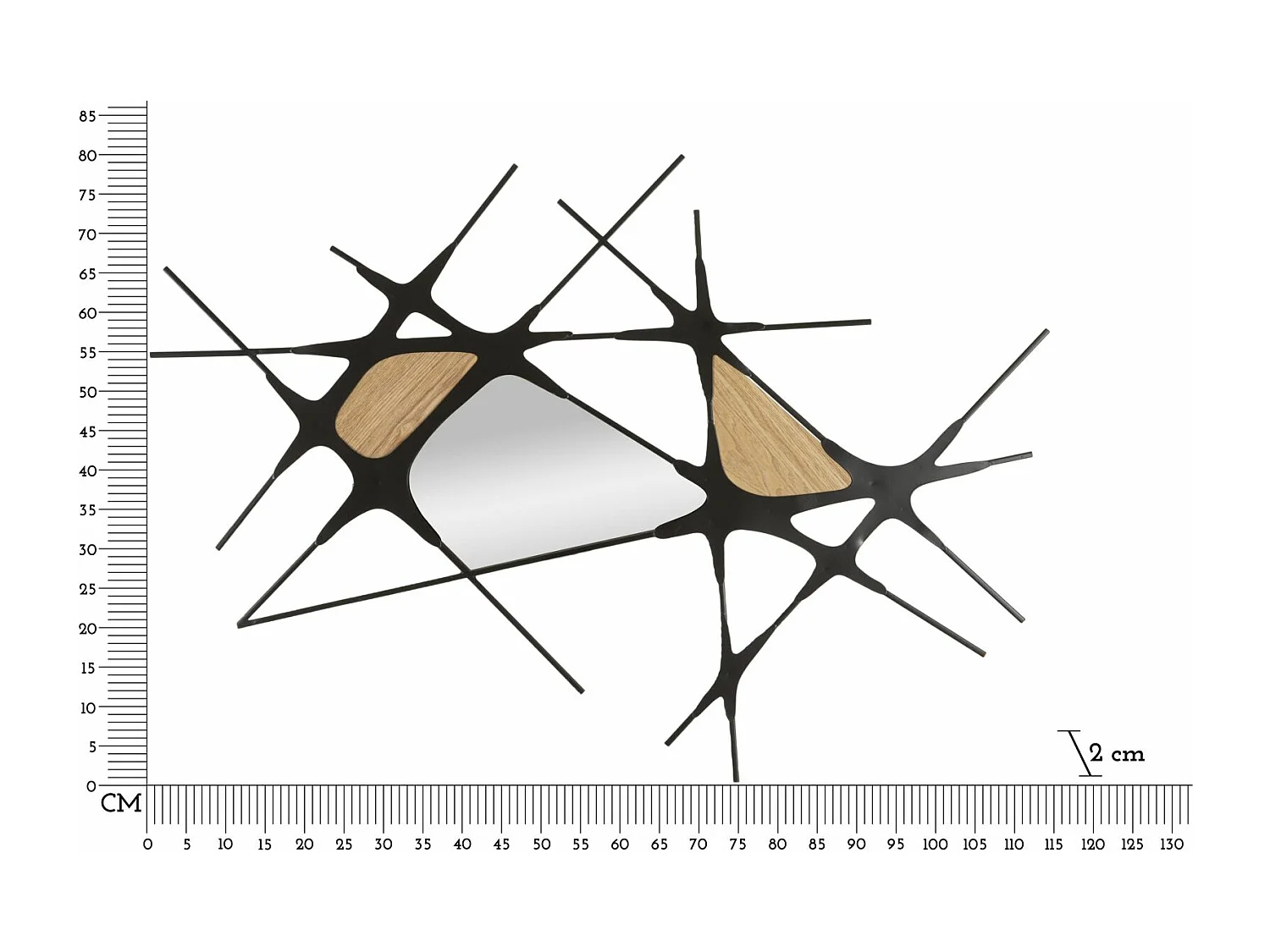 Pannello decorativo 3D da muro in metallo argentato cm 114x2x80.