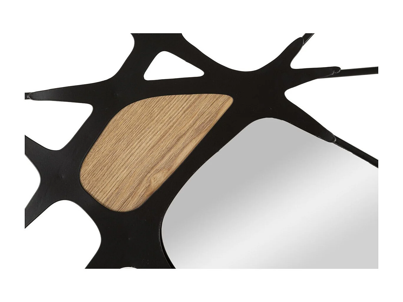 Décoration Murale Avec Miroir "Absy" 114cm Noir & Naturel