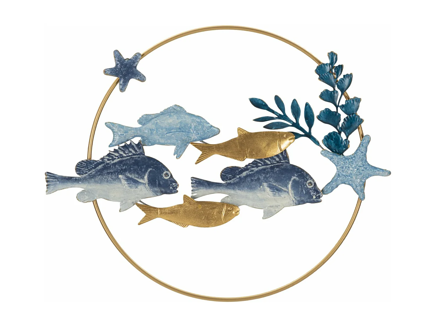 Décoration Murale Ronde en Métal "Marine" 77cm Multicolore