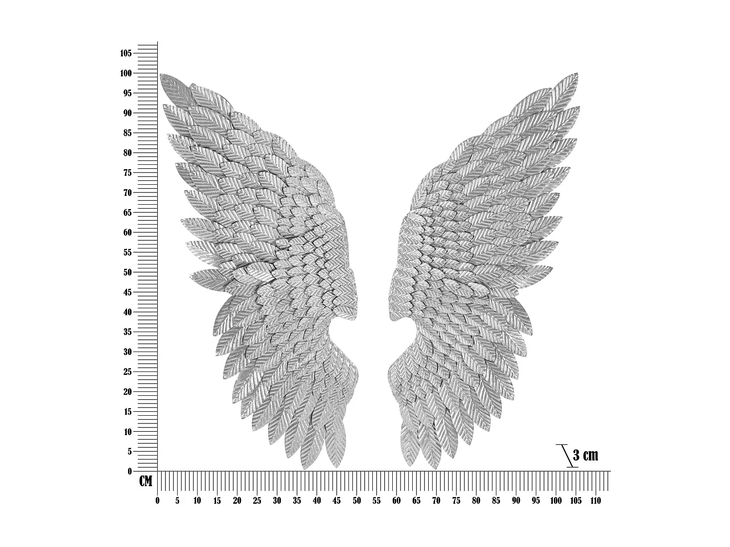 Lot de 2 Décorations Murales en Métal "Beauty" 100cm Argent