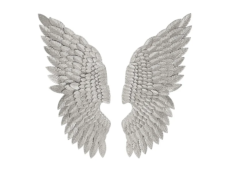 Lot de 2 Décorations Murales en Métal "Beauty" 100cm Argent