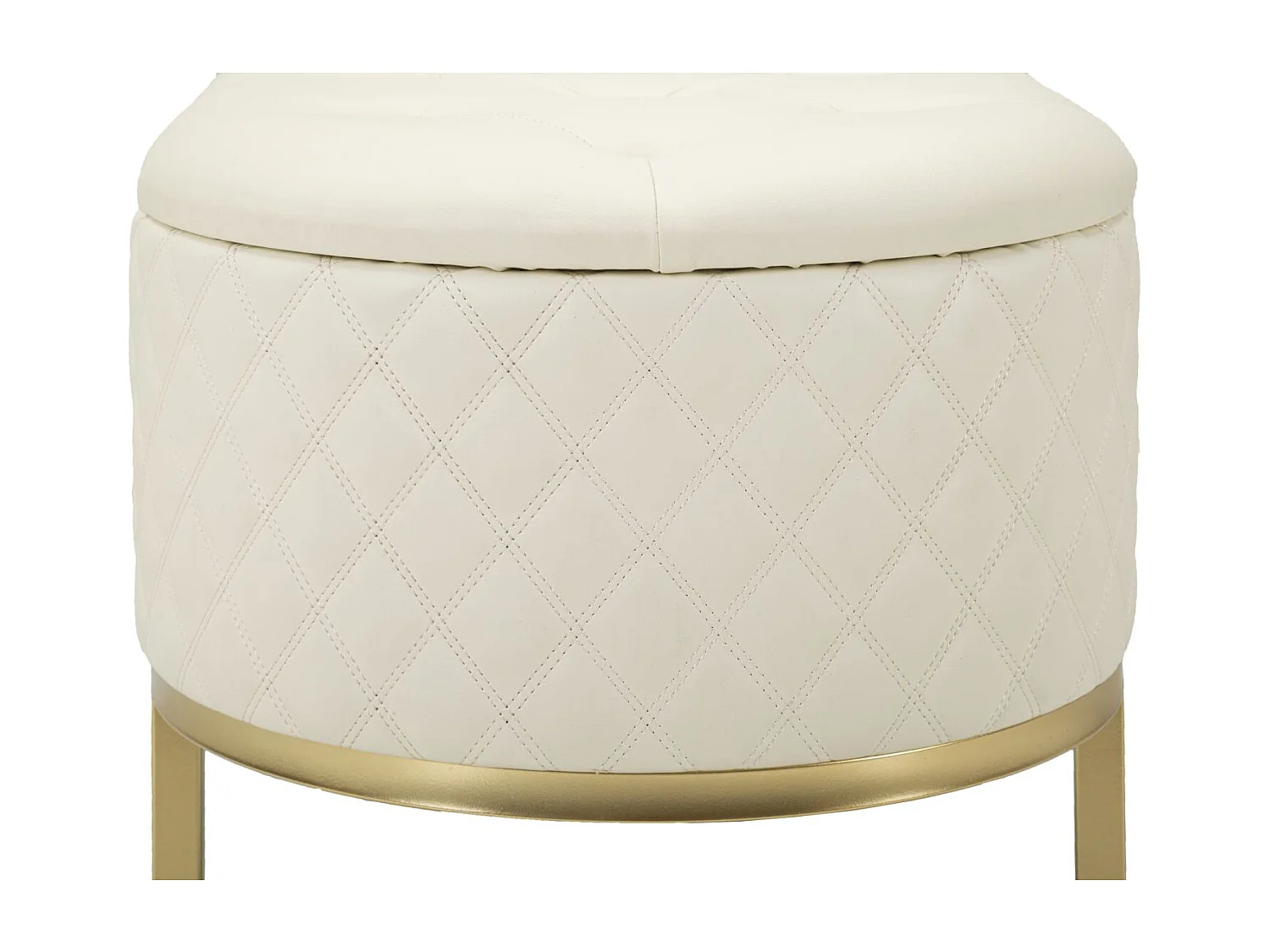 Banc Avec 2 Tiroirs "Sharon" 120cm Blanc & Or