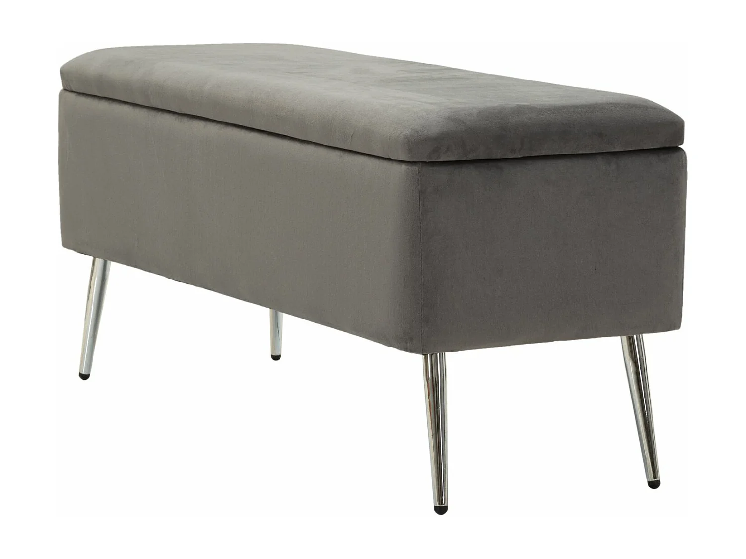 Banc Avec Rangement Imitation Fourrure "Soffy" 112cm Gris