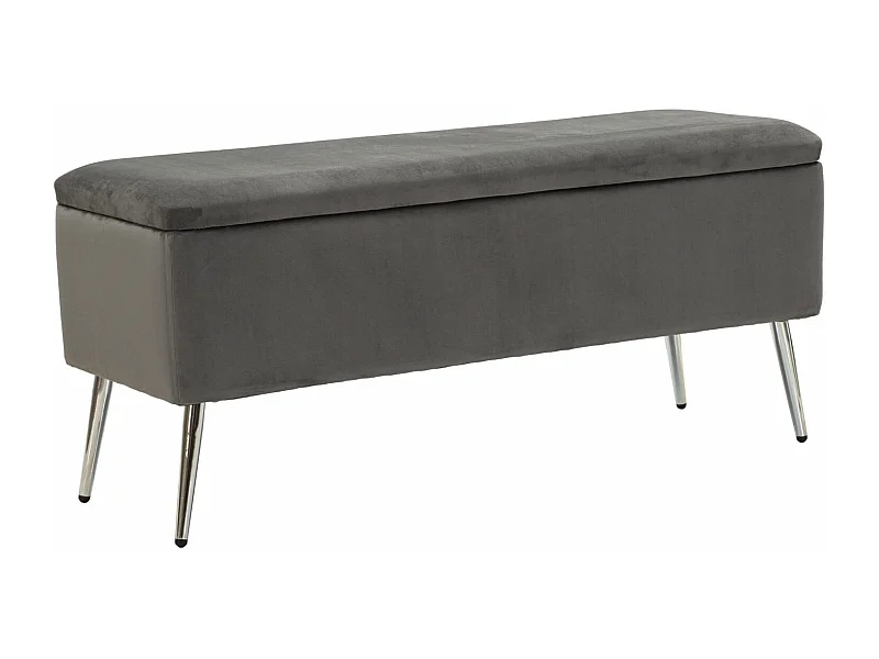 Banc Avec Rangement Imitation Fourrure "Soffy" 112cm Gris