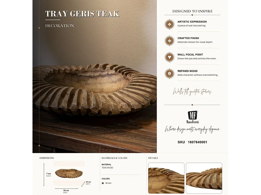 Vide-Poche en Bois "Geris" 35cm Naturel
