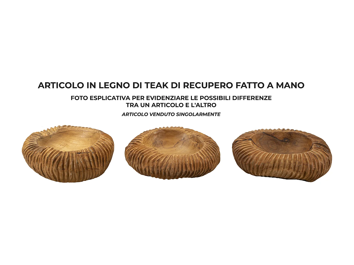 Svuotatasche in legno marrone cm Ø 32x11