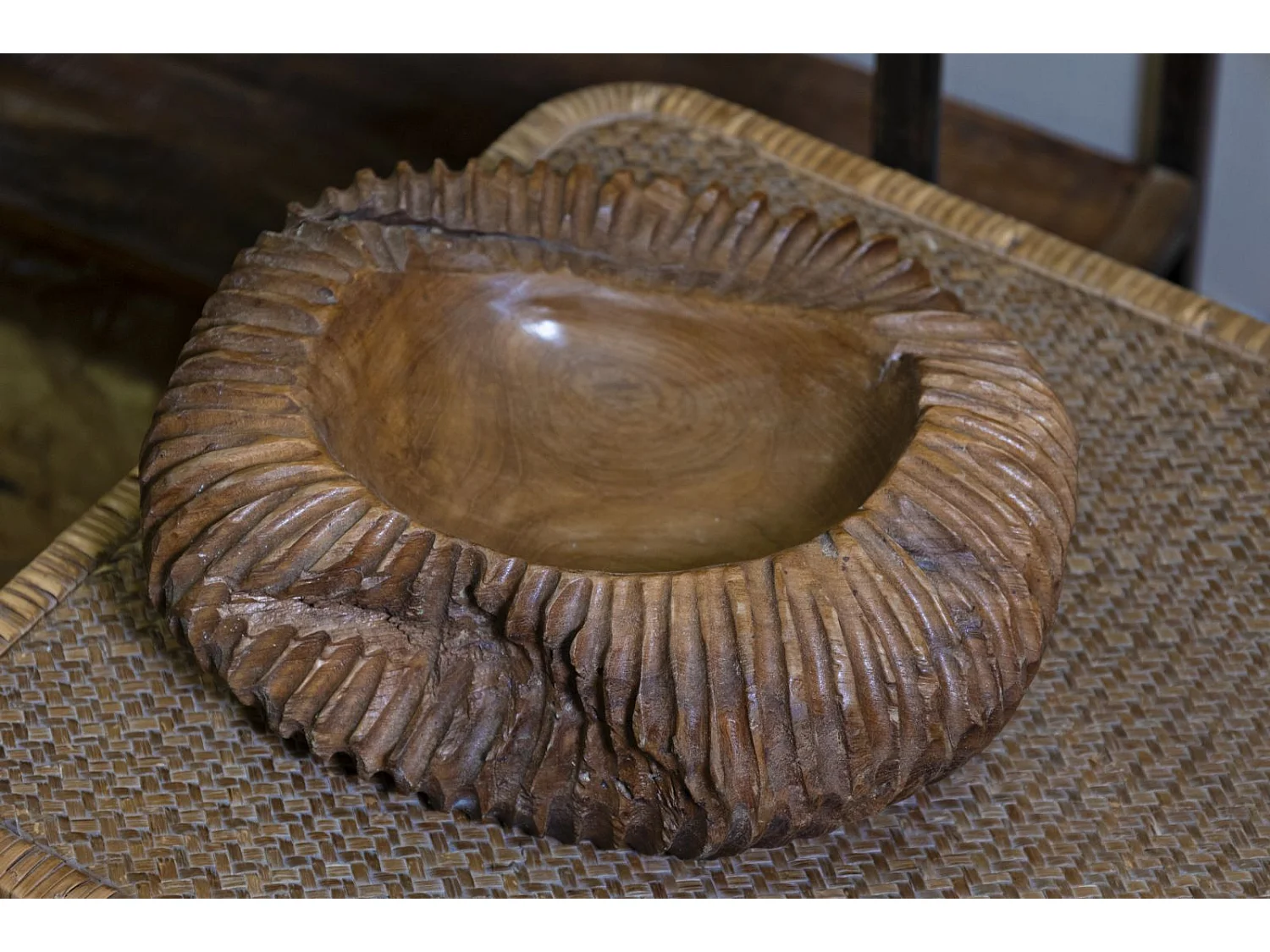 Svuotatasche in legno marrone cm Ø 32x11