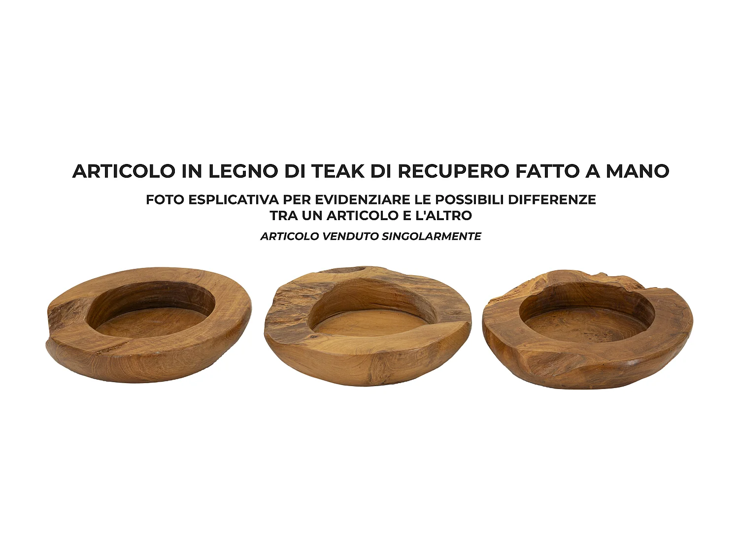 Svuotatasche in legno marrone  cm Ø 20x6