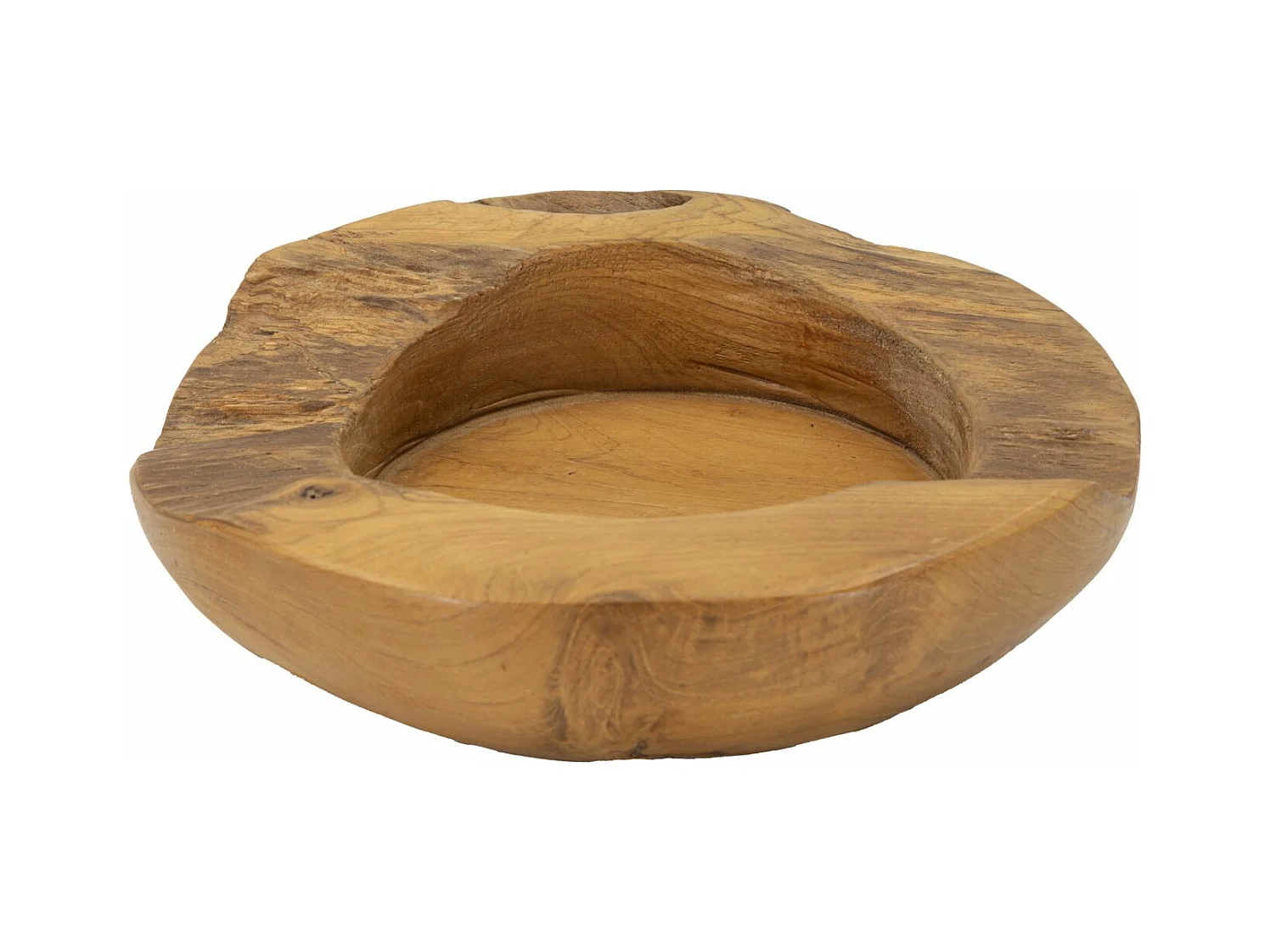 Plateau de poche en bois marron Ø 20x6 cm