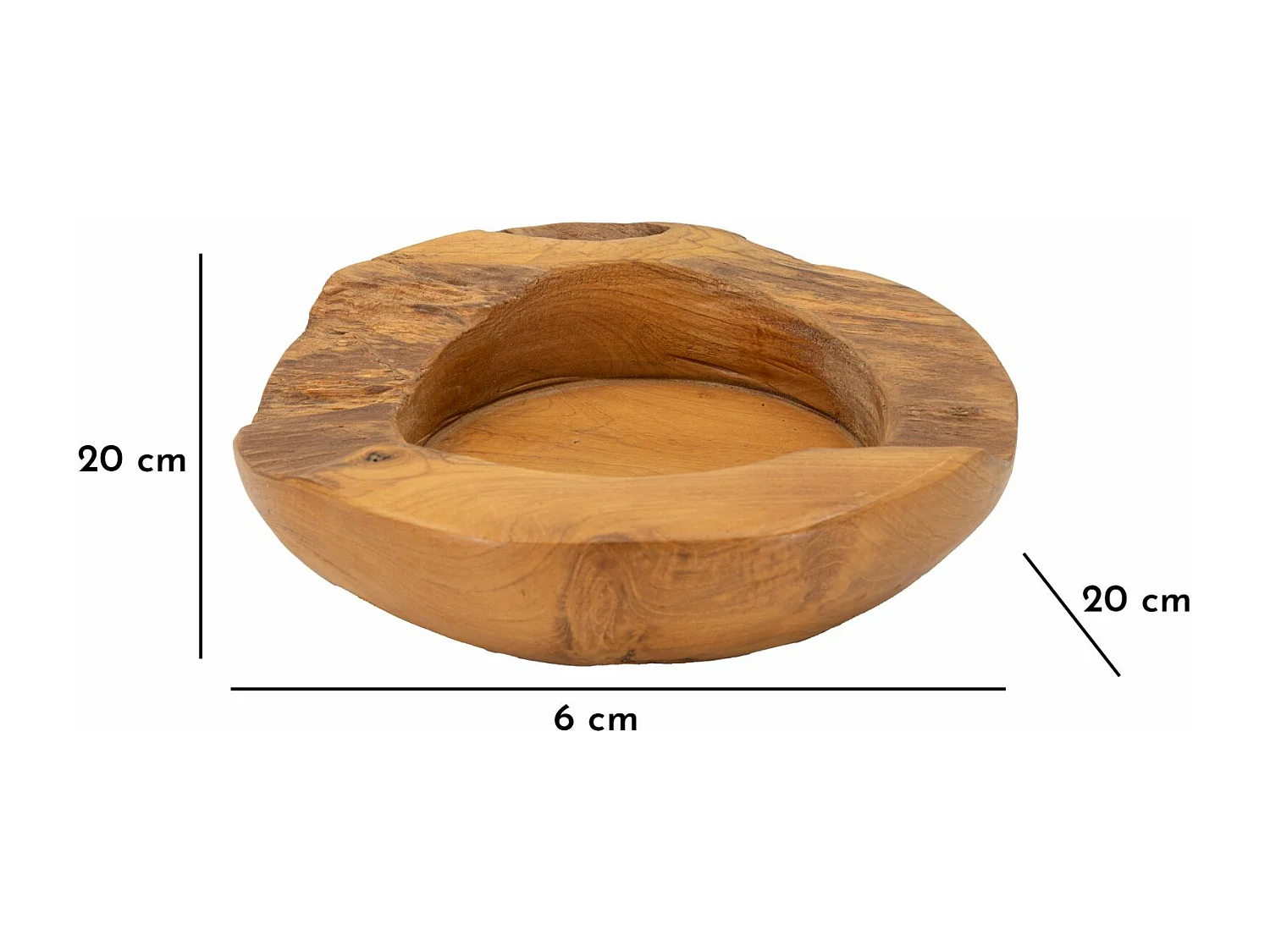 Vide-Poche en Bois "Erusi" 20cm Naturel