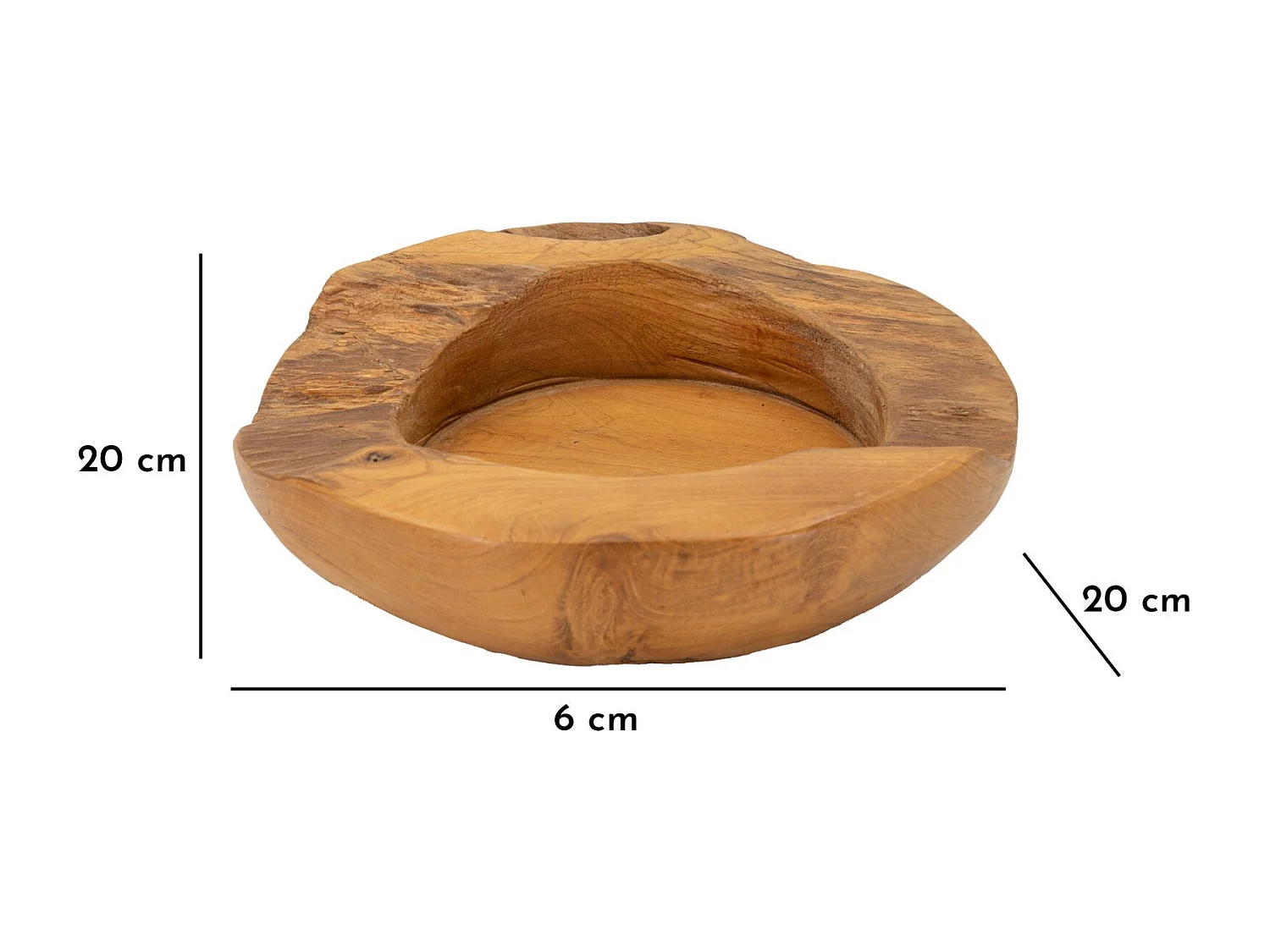 Vide-Poche en Bois "Erusi" 20cm Naturel