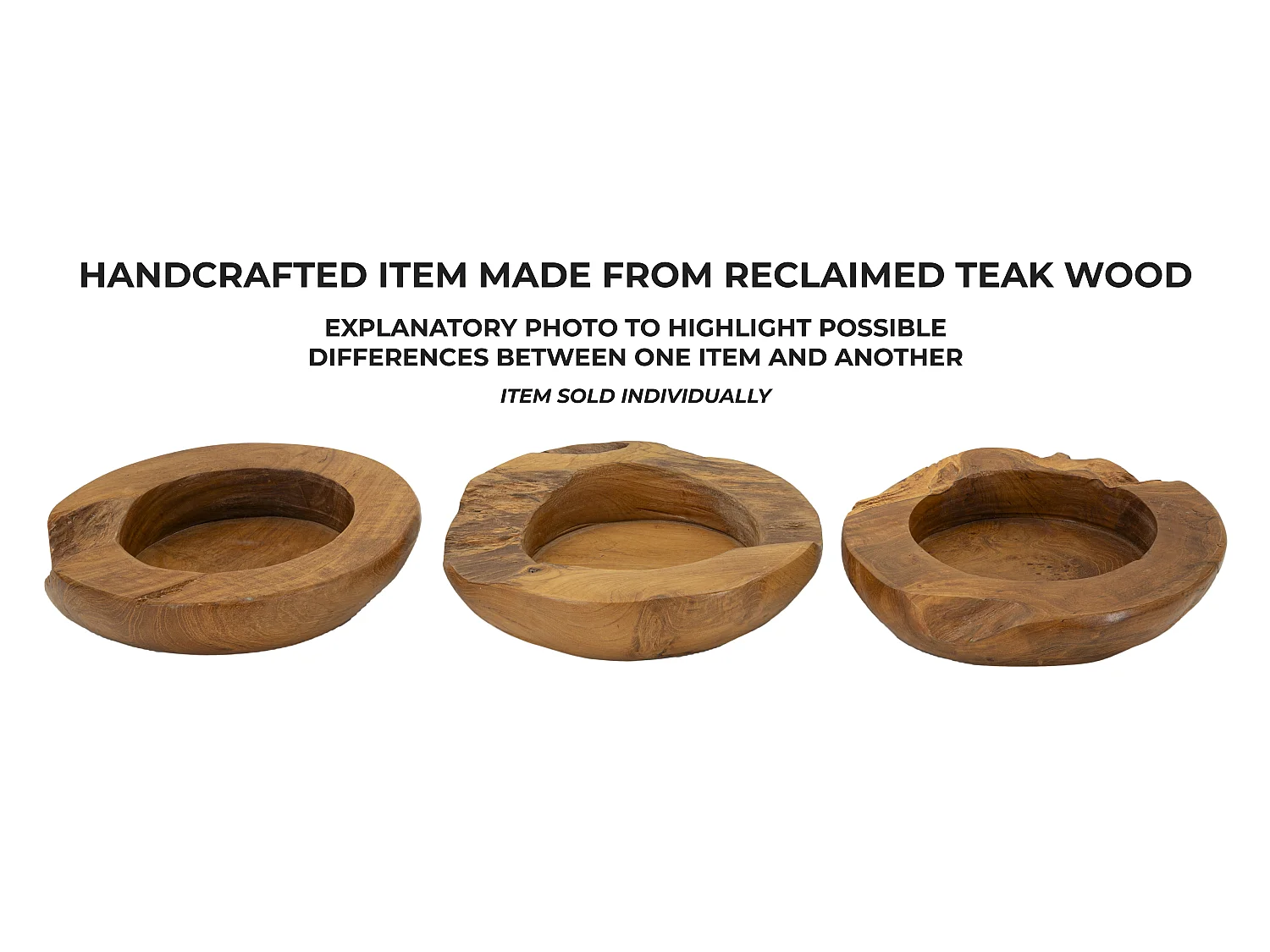 Vide-Poche en Bois "Erusi" 20cm Naturel