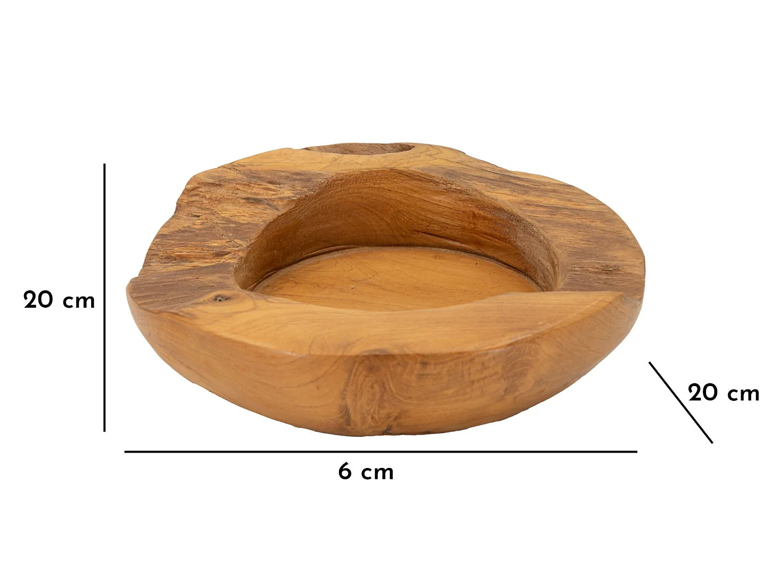 Vide-Poche en Bois "Erusi" 20cm Naturel