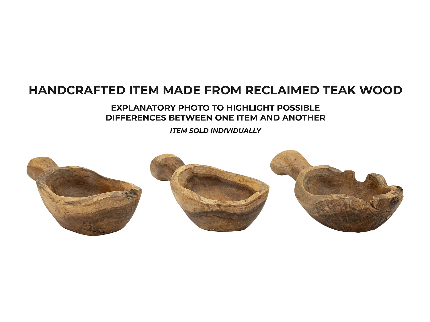 Vide-Poche en Bois "Spoon" 36cm Naturel