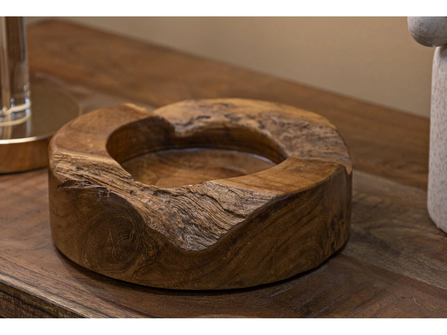 Svuotatasche in legno marrone cm Ø 21x6