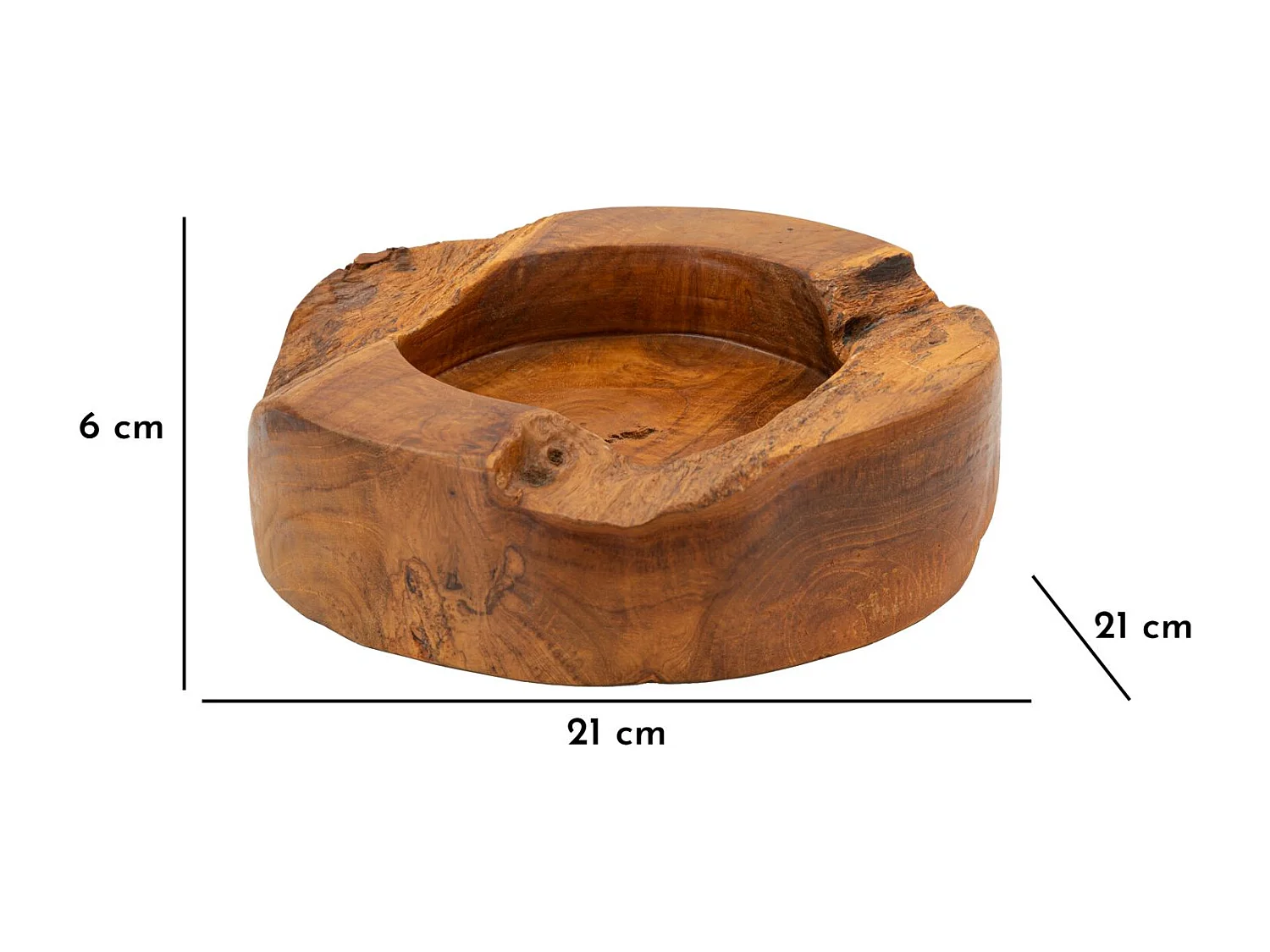 Svuotatasche in legno marrone cm Ø 21x6