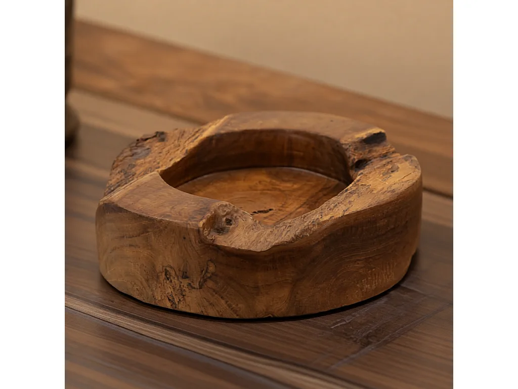 Ablageschale aus Holz braun Ø 21x6 cm