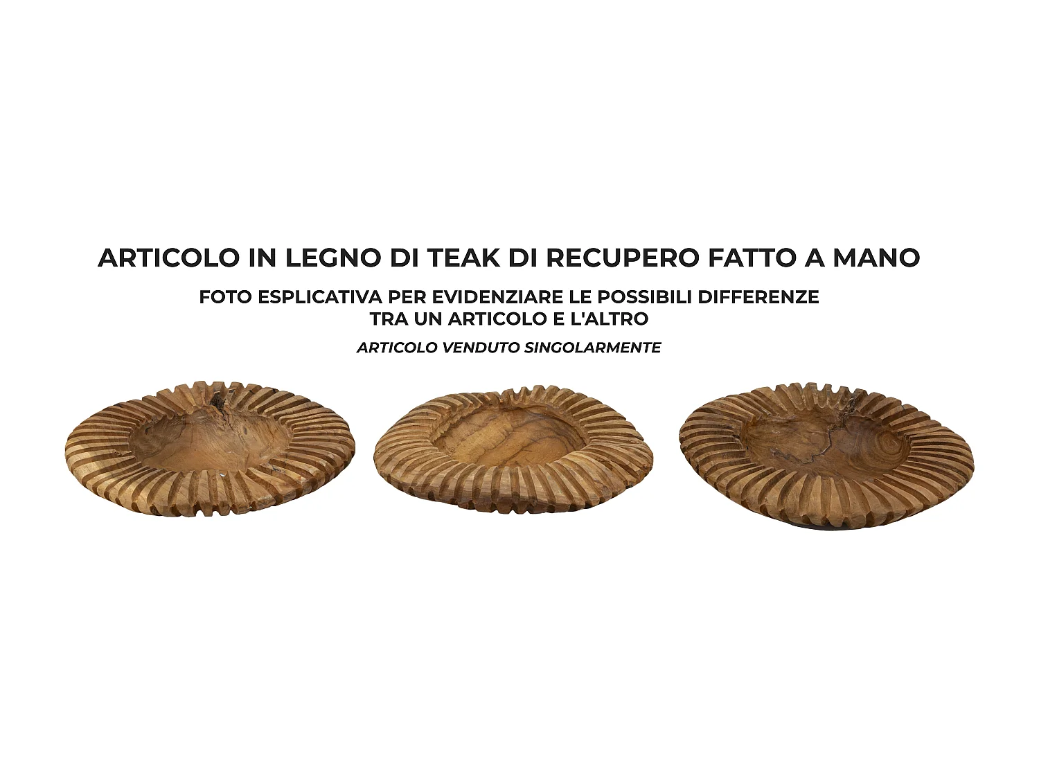 Svuotatasche in legno marrone cm Ø 29x7