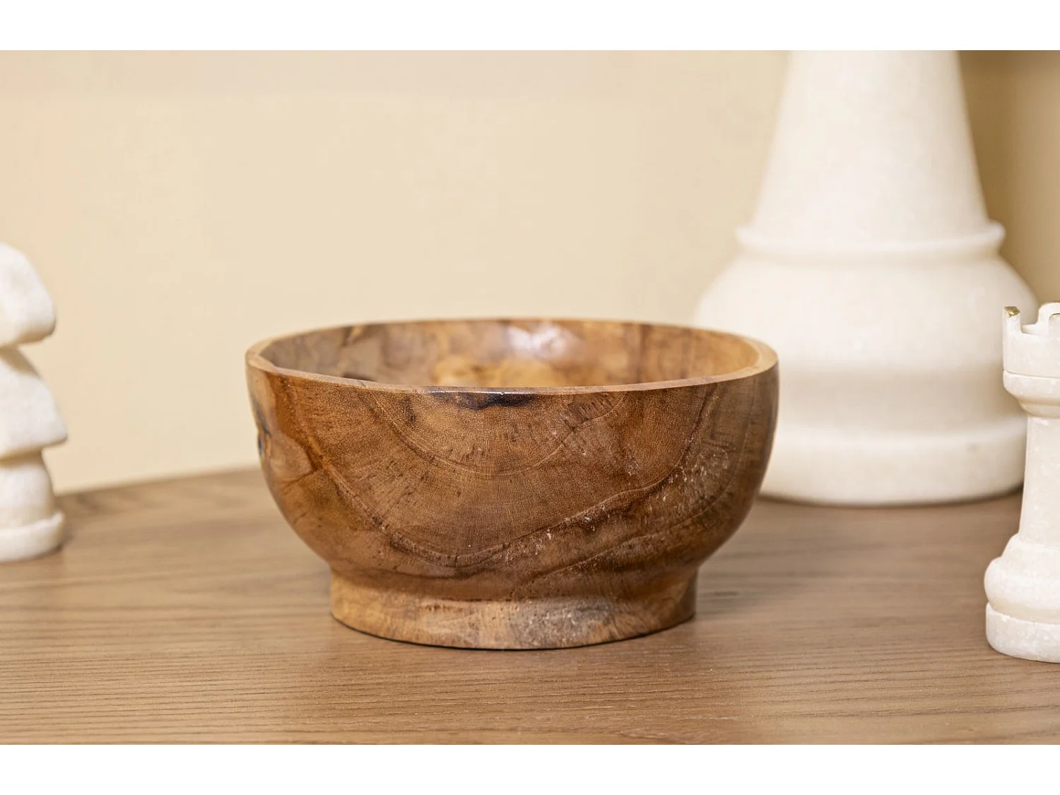 Svuotatasche in legno marrone cm Ø 15x8