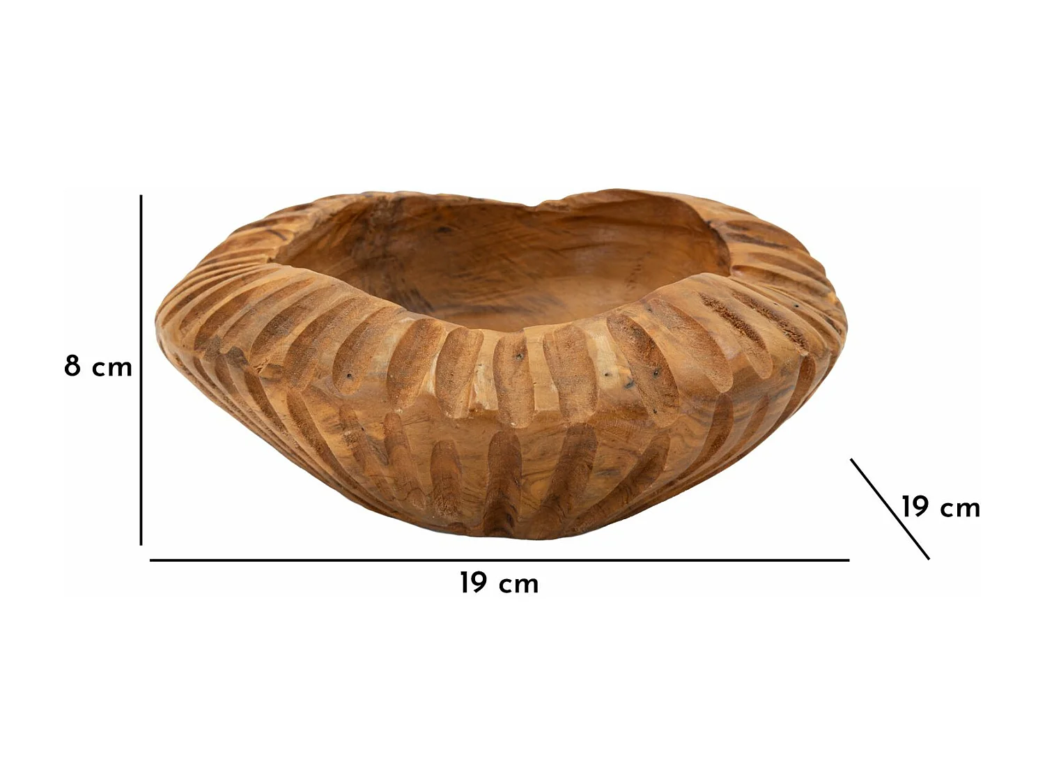 Vide-Poche en Bois "Geris" 19cm Naturel