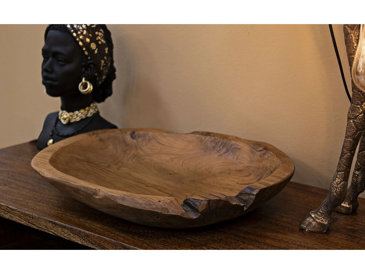 Vide-Poche en Bois "Wahan" 43cm Naturel