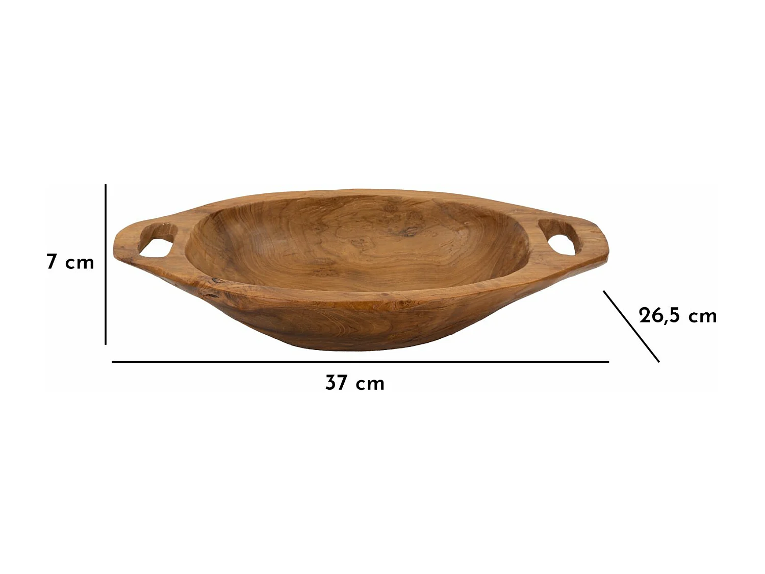 Svuotatasche in legno marrone cm 37x26,5x7