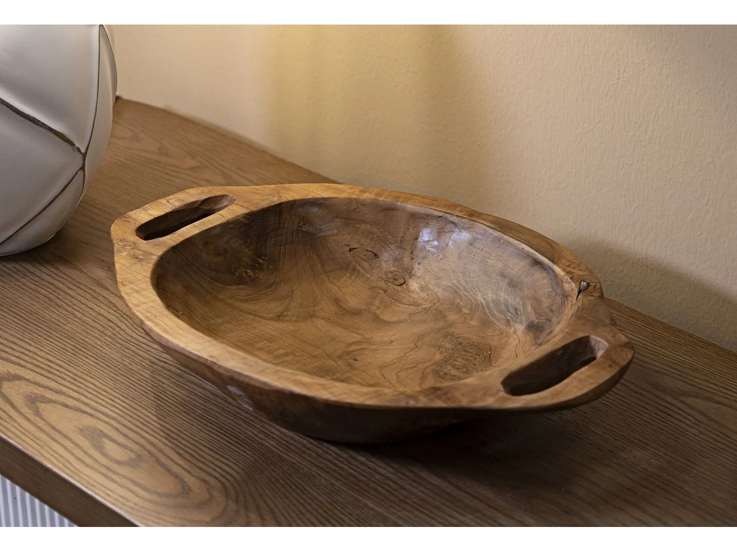 Vide-Poche en Bois Avec Poignées "Wan" 37cm Naturel