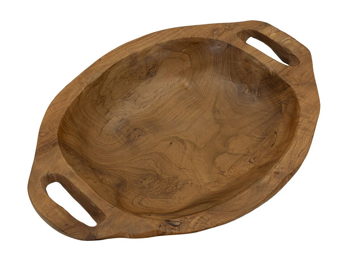 Vide-Poche en Bois Avec Poignées "Wan" 37cm Naturel