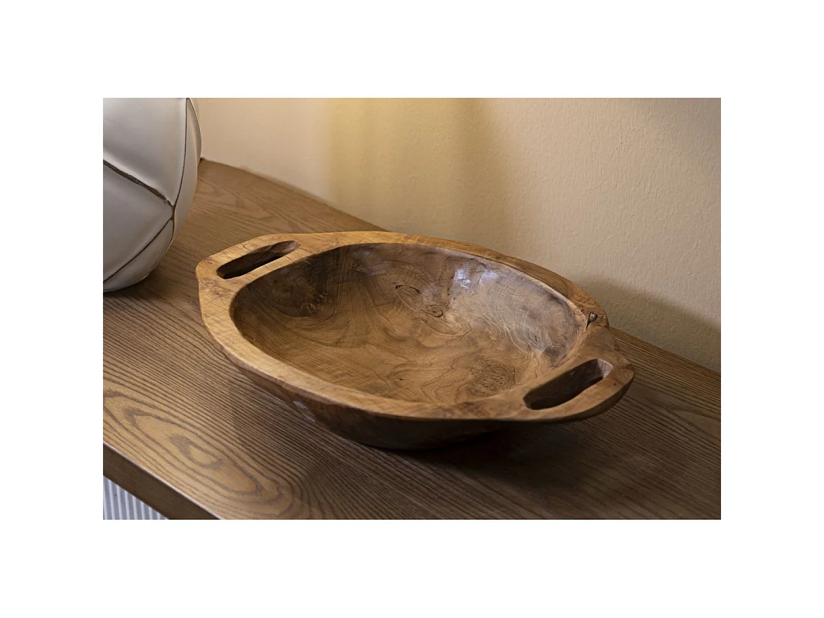 Ablageschale aus Holz braun 37x26,5x7 cm