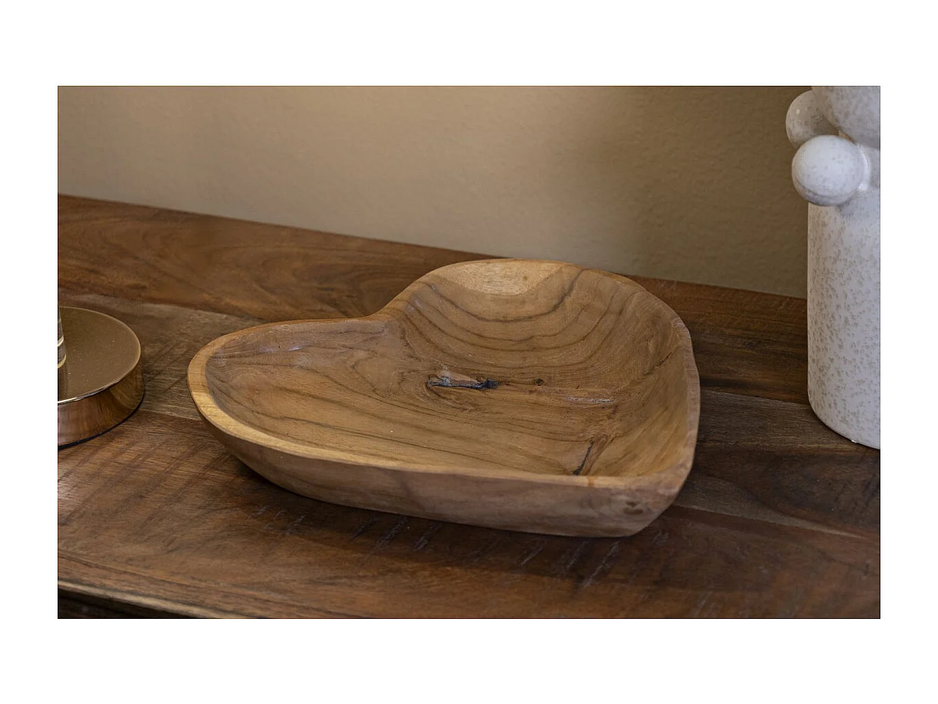 Vide-Poche Cœur en Bois "Kiha" 29cm Naturel