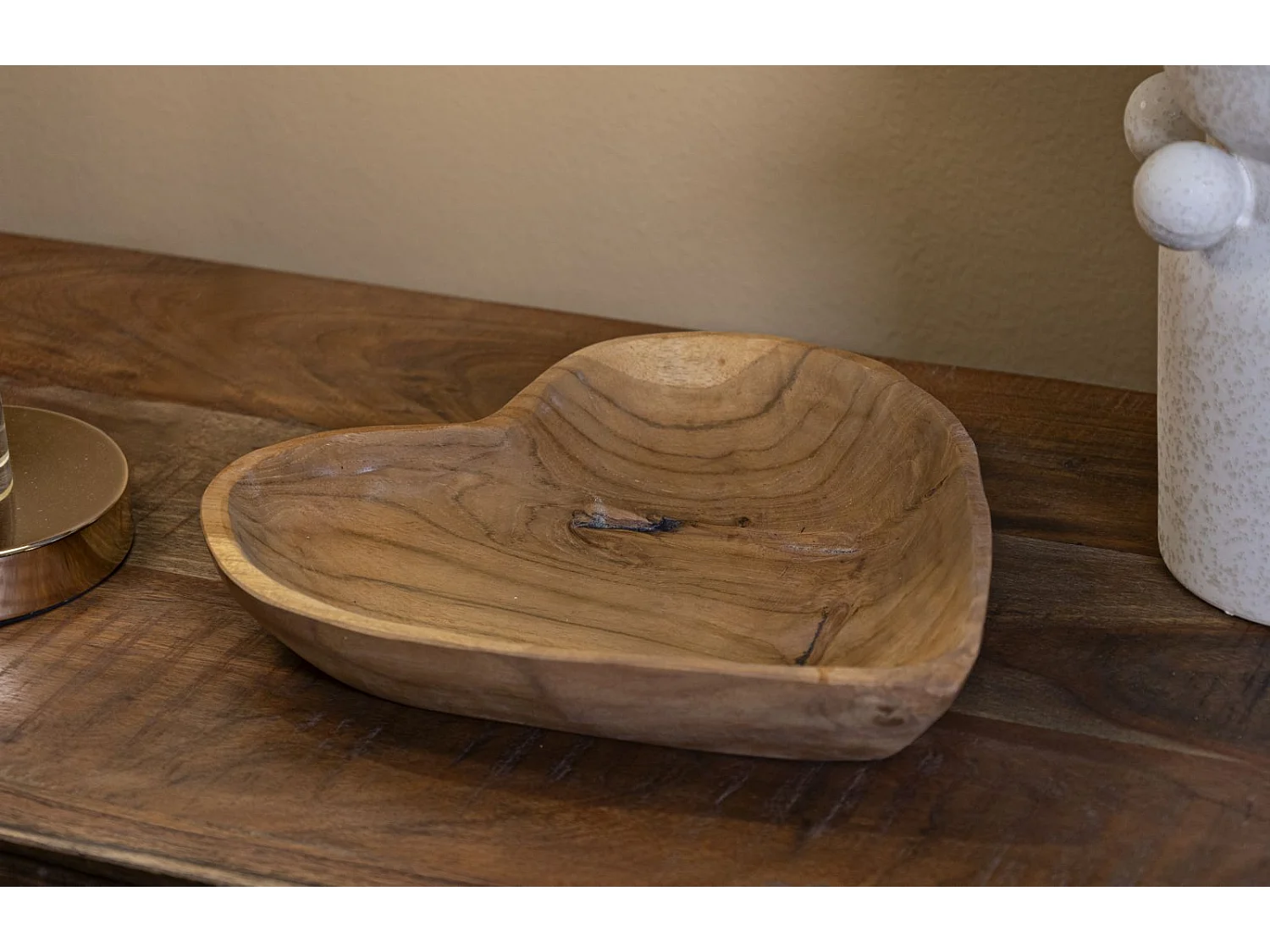 Vide-Poche Cœur en Bois "Kiha" 29cm Naturel