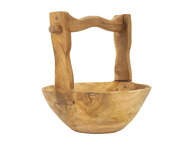 Svuotatasche in legno marrone cm 32x25x27