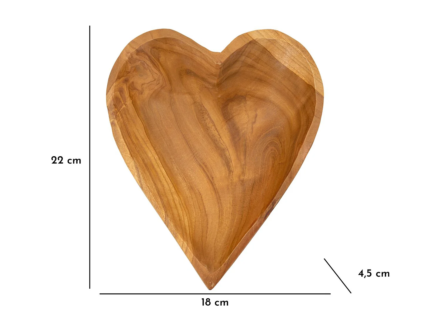 Vide-Poche Cœur en Bois "Kiha" 22cm Naturel