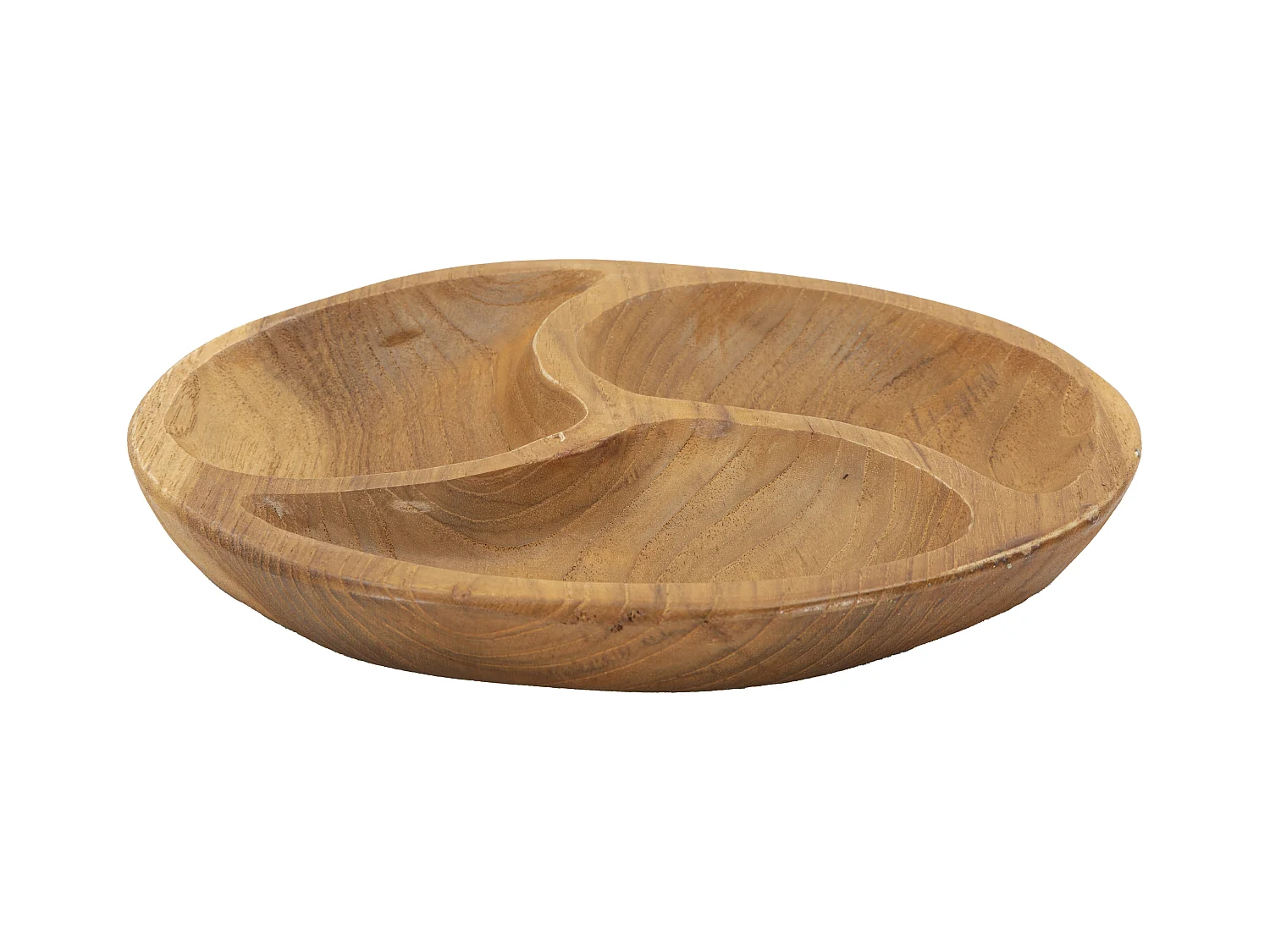 Vide-Poche Compartimenté en Bois "Trio" 25cm Naturel