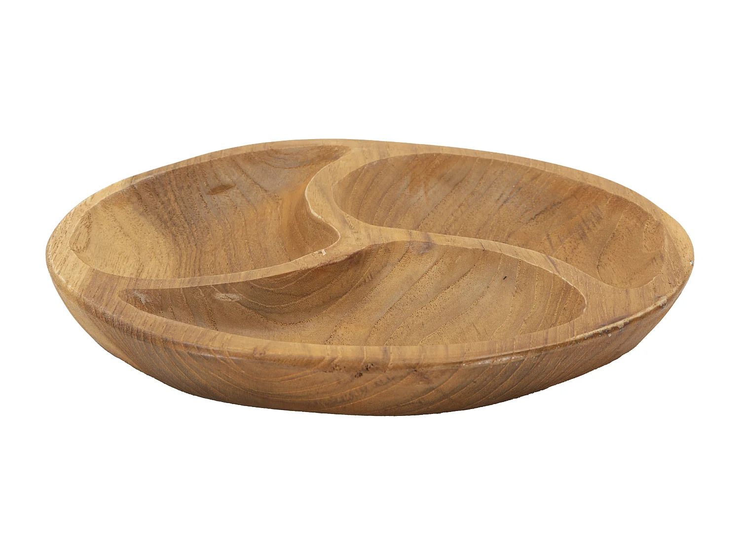 Vide-Poche Compartimenté en Bois "Trio" 25cm Naturel