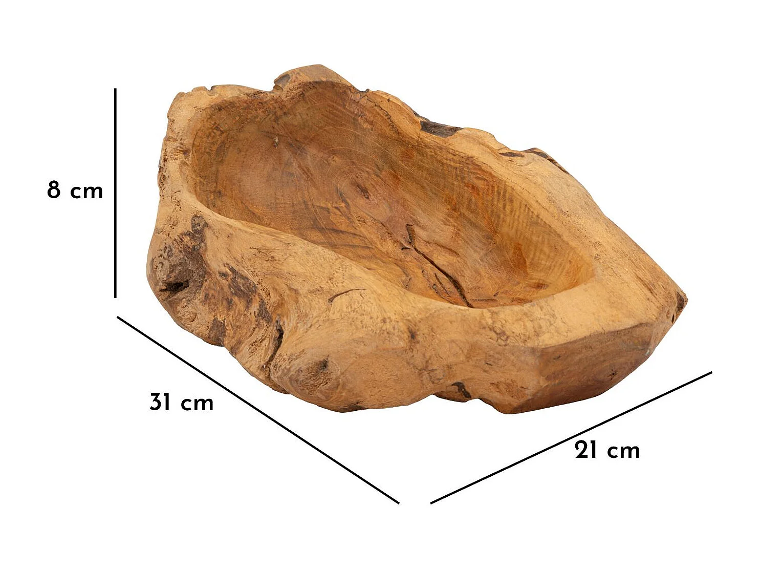 Vide-Poche en Bois "Narro" 31cm Naturel