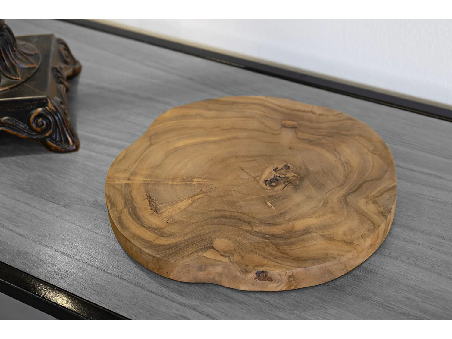 Svuotatasche in legno marrone cm Ø 24x2