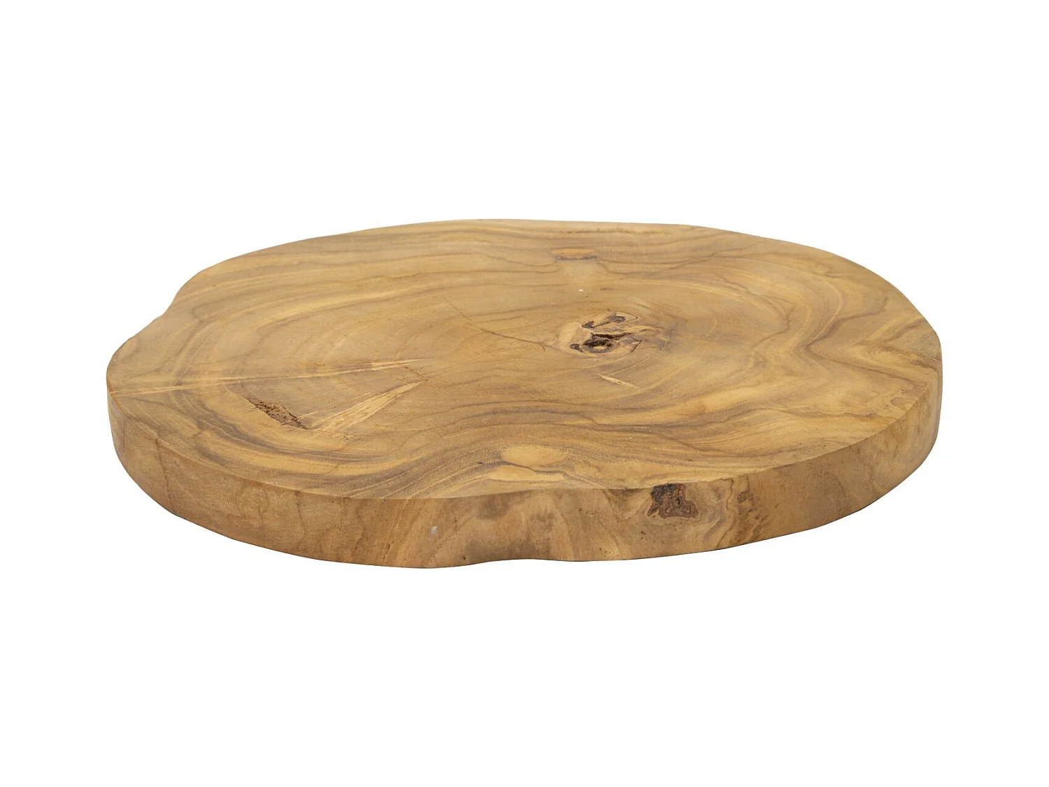 Plateau de poche en bois marron Ø 24x2 cm