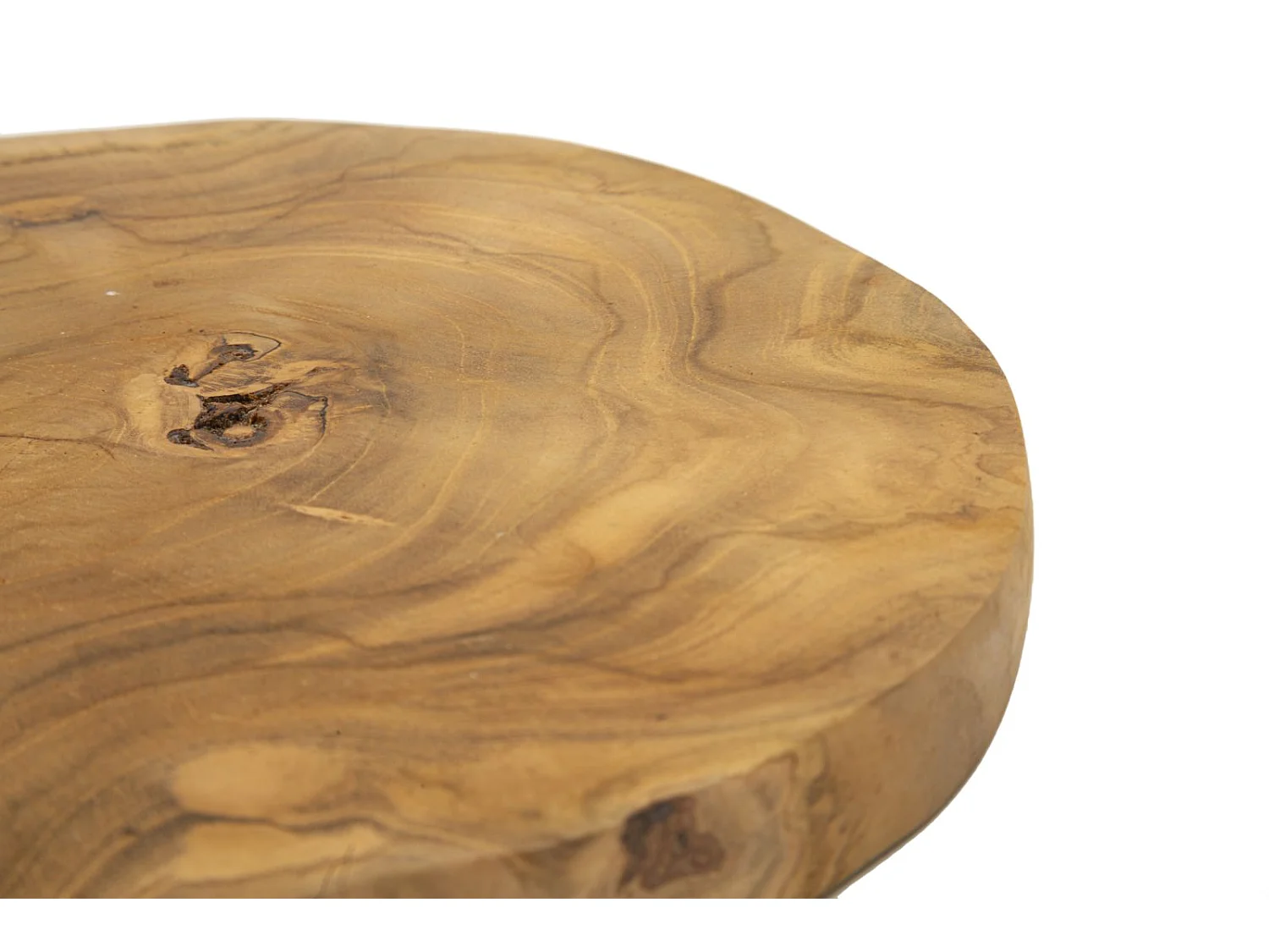 Plateau de poche en bois marron Ø 24x2 cm