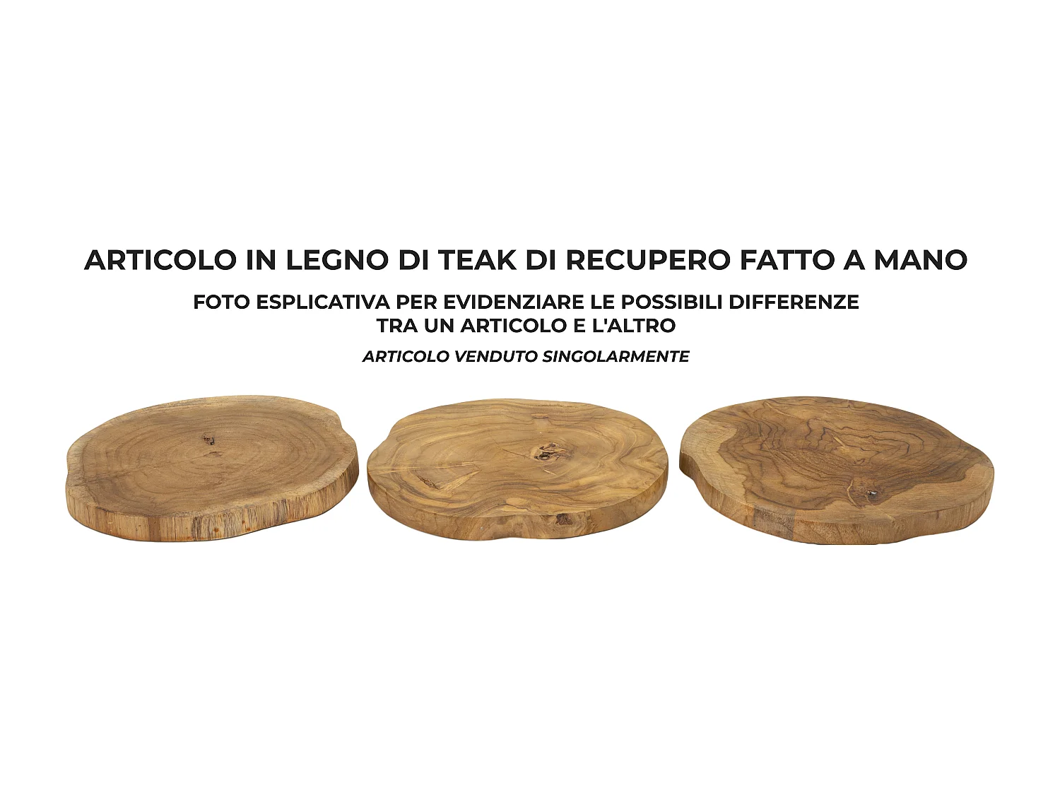Plateau en Teck "Pokon" 24cm Naturel