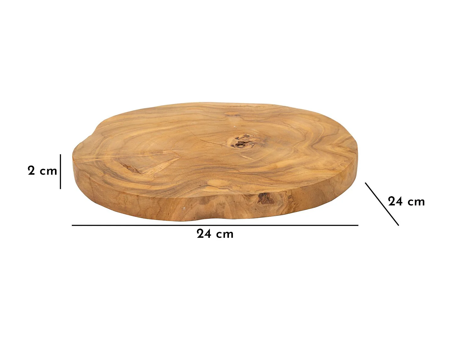 Plateau en Teck "Pokon" 24cm Naturel
