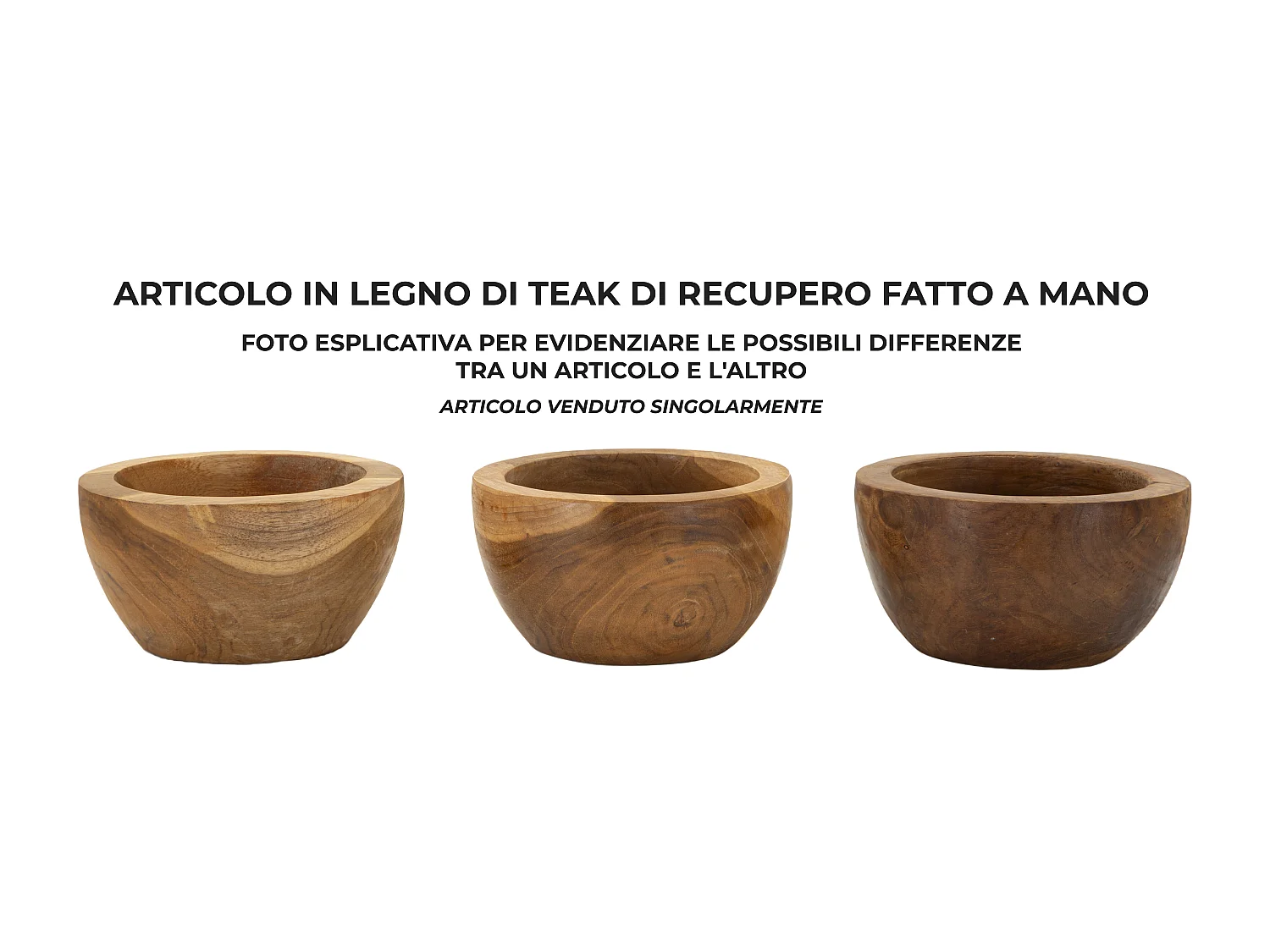 Svuotatasche in legno marrone cm Ø15x9,5